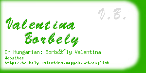 valentina borbely business card